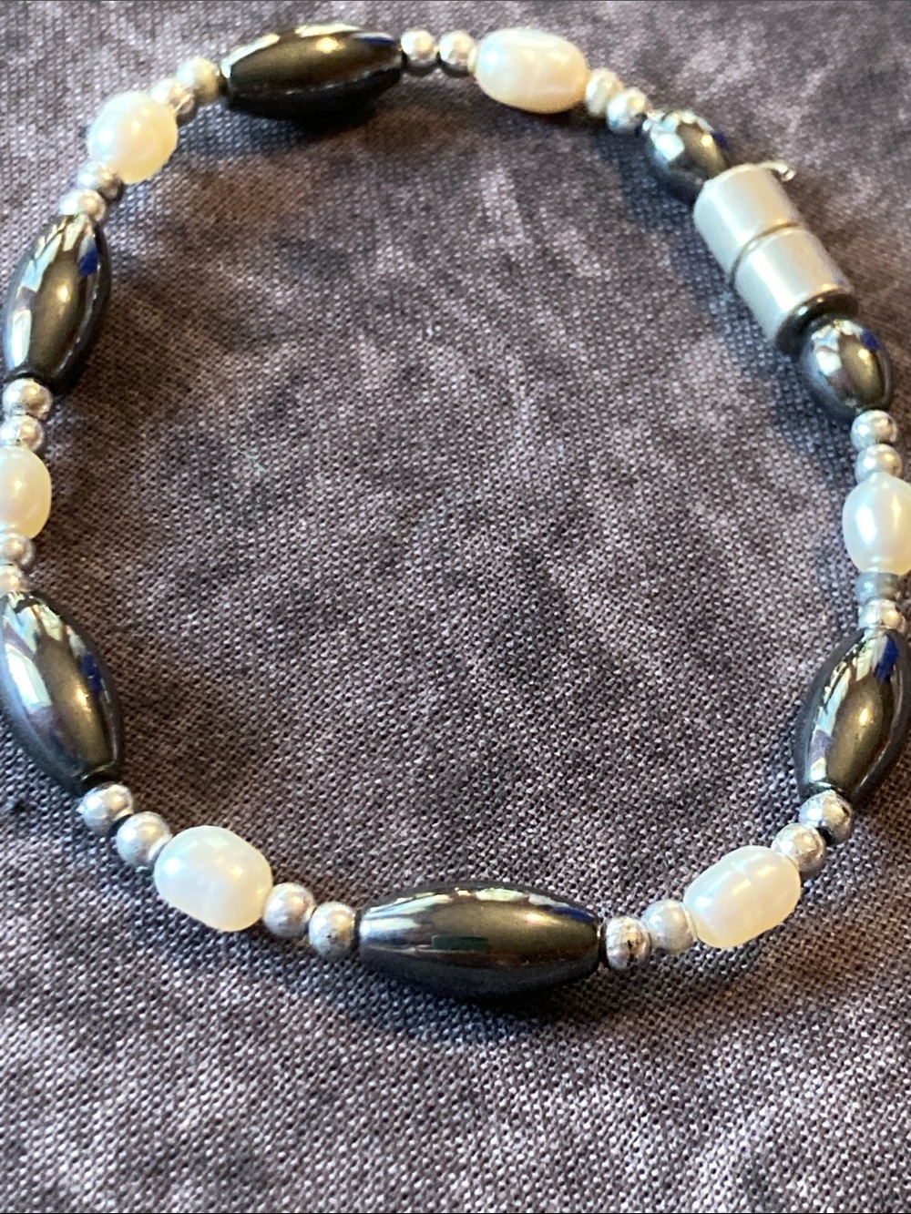 Magnetic Bead Bracelet w/ Freshwater Pearls
